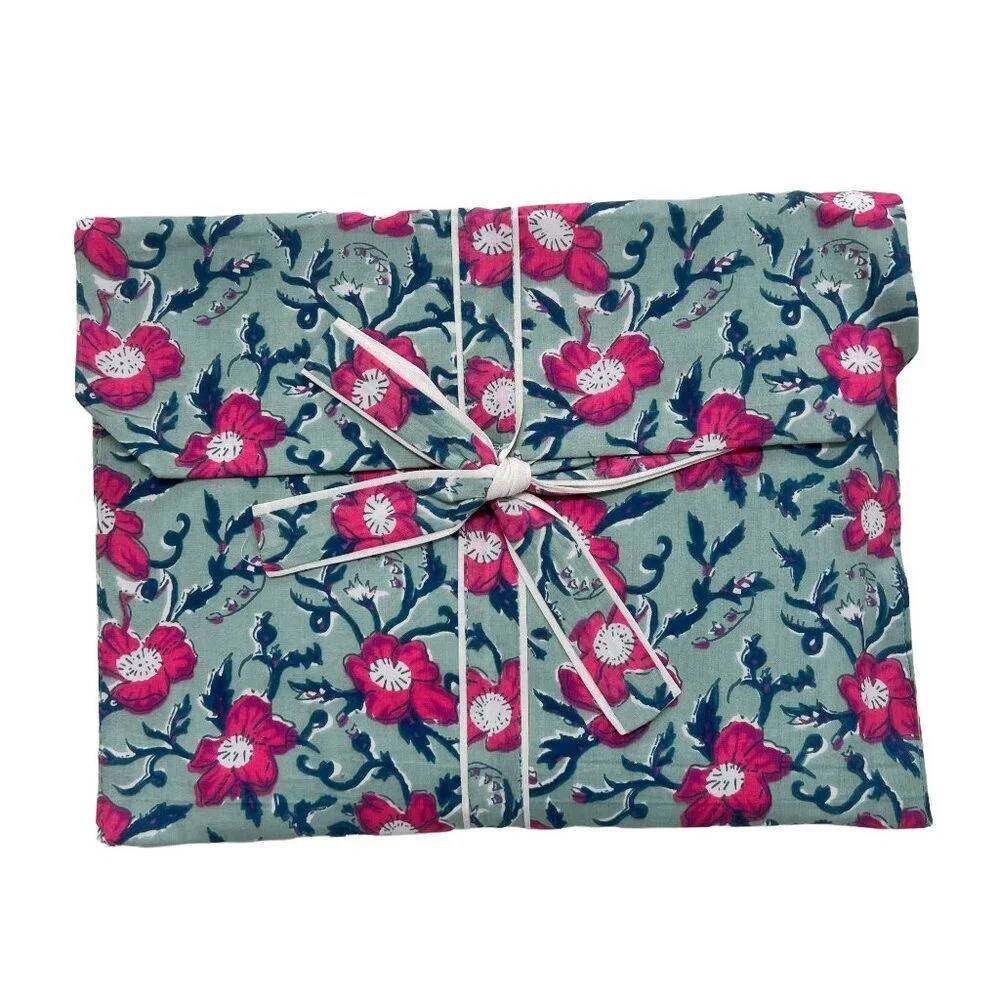 Cotton Block Print Pajamas Gift Pouch - Picture 4 of 5